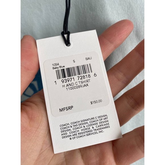 NWT Coach Signature T-Shirt Baby Blue (Small) 1054 - Picture 4 of 13